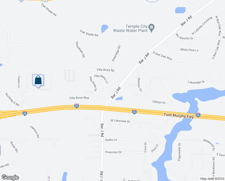map of restaurants, bars, coffee shops, grocery stores, and more near 211 Villa Cove in Temple