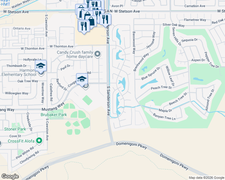 map of restaurants, bars, coffee shops, grocery stores, and more near 3215 Tumbleweed Road in Hemet