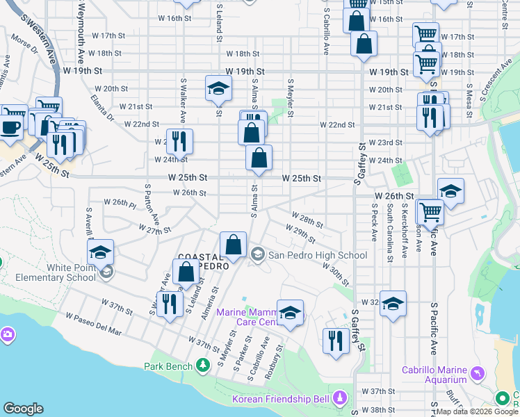 map of restaurants, bars, coffee shops, grocery stores, and more near 984 West Hamilton Avenue in Los Angeles