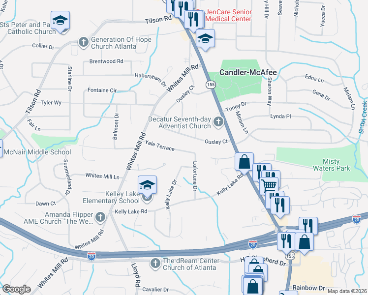map of restaurants, bars, coffee shops, grocery stores, and more near 2678 Yale Terrace in Decatur