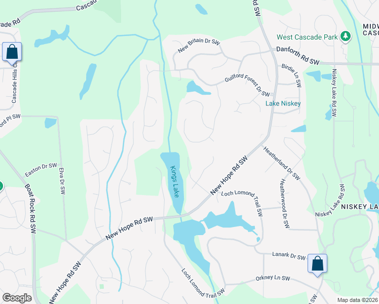 map of restaurants, bars, coffee shops, grocery stores, and more near 1392 Scotland Road Southwest in Atlanta