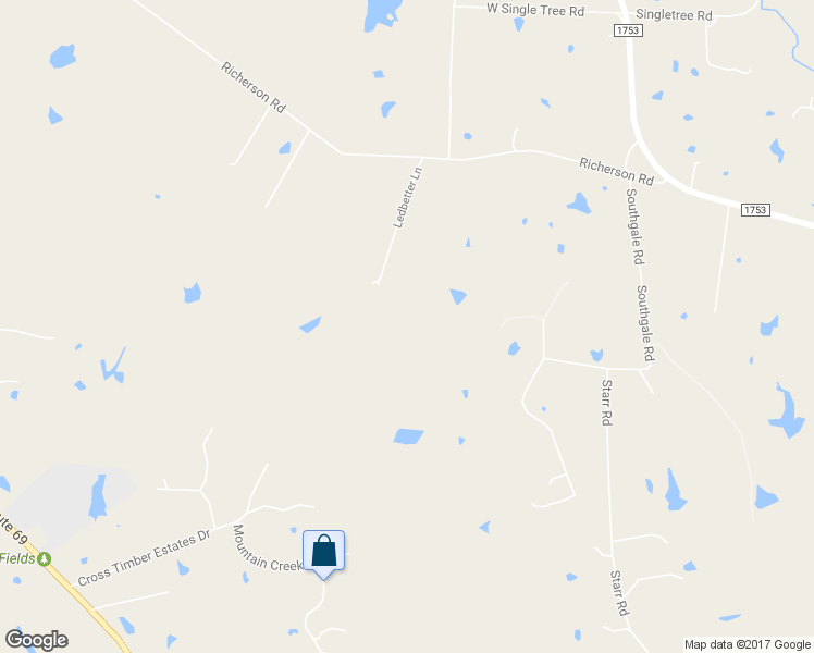 map of restaurants, bars, coffee shops, grocery stores, and more near 334 Ledbetter Lane in Denison