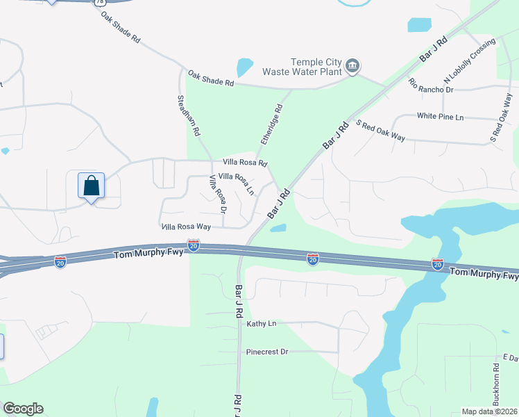 map of restaurants, bars, coffee shops, grocery stores, and more near 403 Villa Rosa Way in Temple