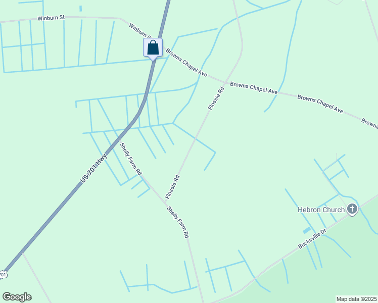 map of restaurants, bars, coffee shops, grocery stores, and more near 6803 Flossie Road in Conway