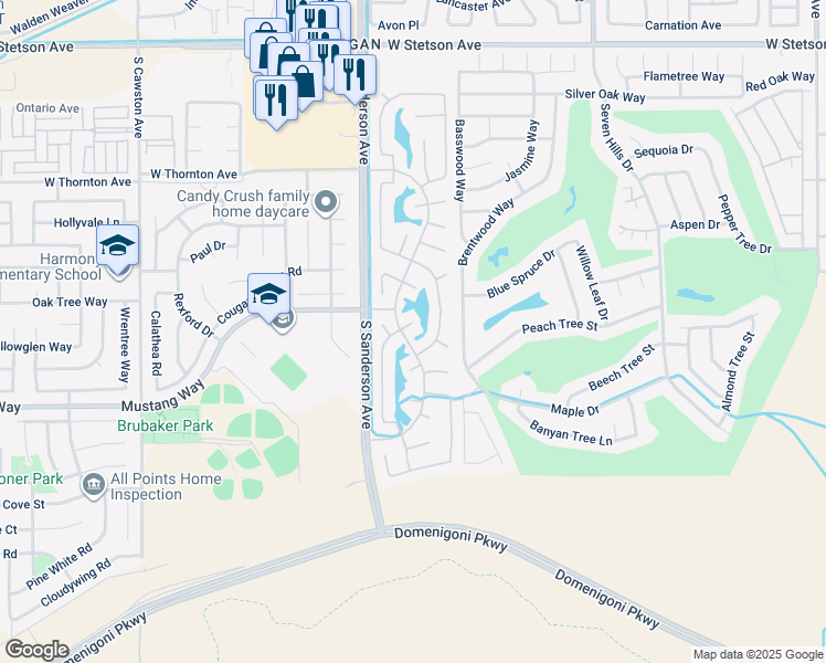 map of restaurants, bars, coffee shops, grocery stores, and more near 1560 Gazebo Lane in Hemet