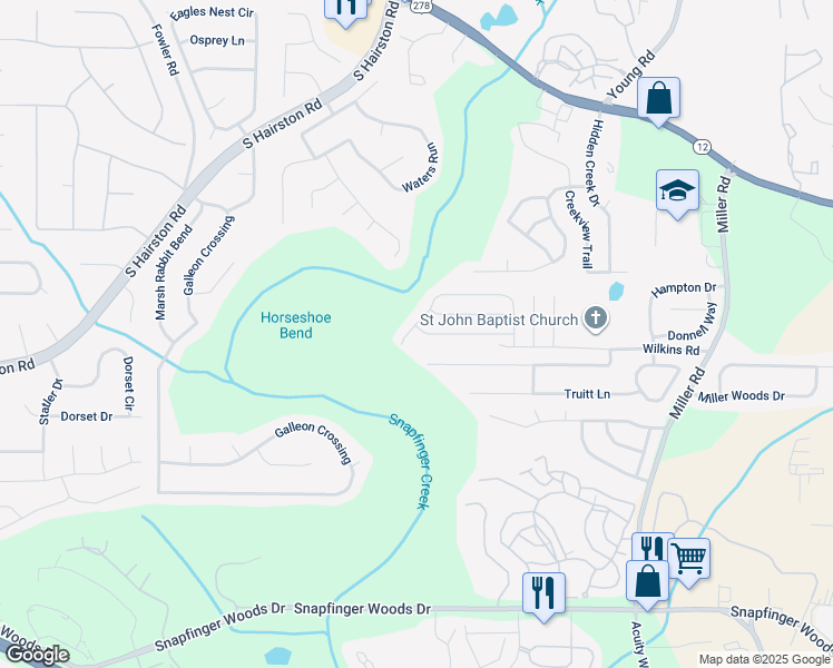 map of restaurants, bars, coffee shops, grocery stores, and more near 4799 Haymarket Trail in Decatur