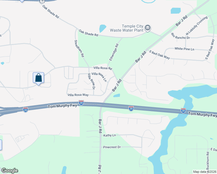 map of restaurants, bars, coffee shops, grocery stores, and more near 403 Villa Rosa Way in Temple