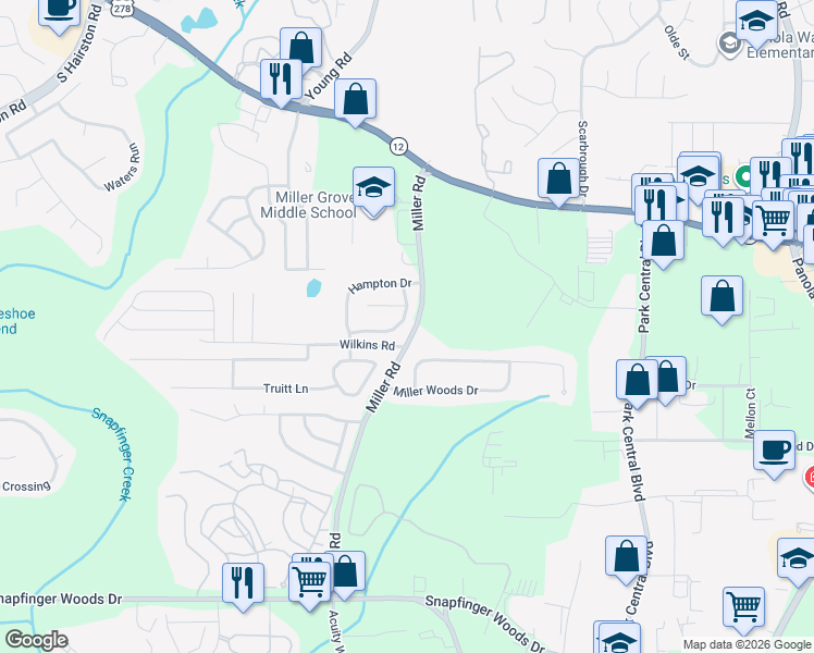 map of restaurants, bars, coffee shops, grocery stores, and more near 5065 Donnell Way in Decatur