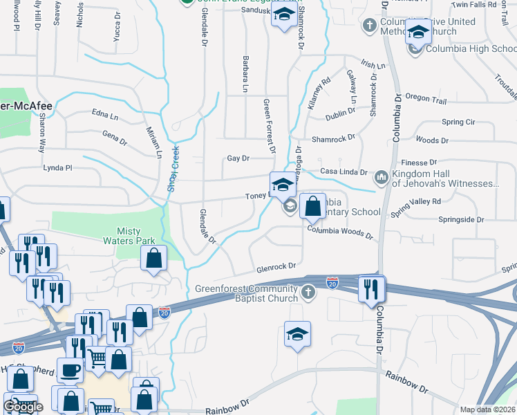 map of restaurants, bars, coffee shops, grocery stores, and more near 3211 Thrasher Circle in Decatur