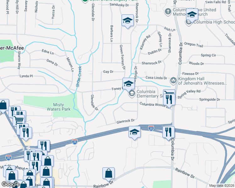 map of restaurants, bars, coffee shops, grocery stores, and more near 3211 Thrasher Circle in Decatur