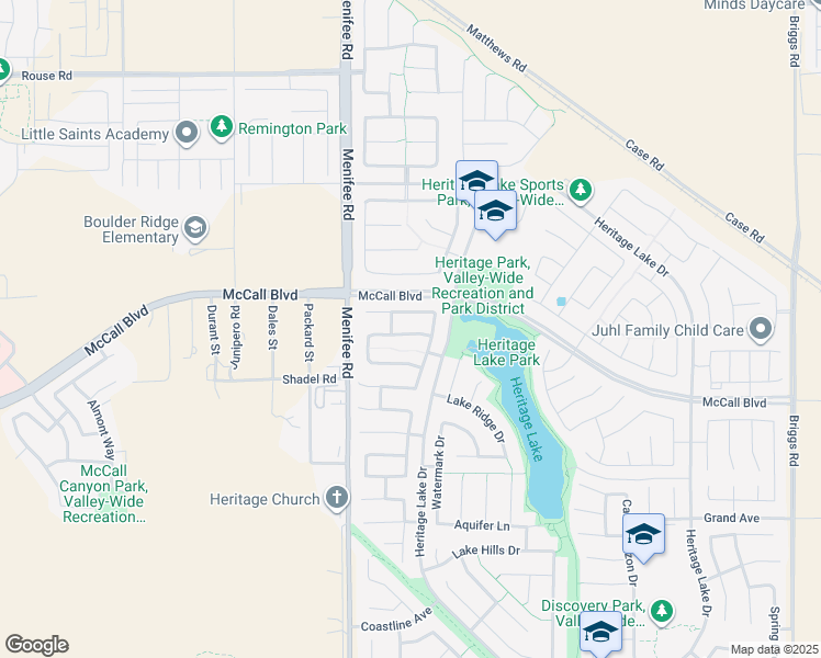map of restaurants, bars, coffee shops, grocery stores, and more near 29160 Overboard Drive in Menifee
