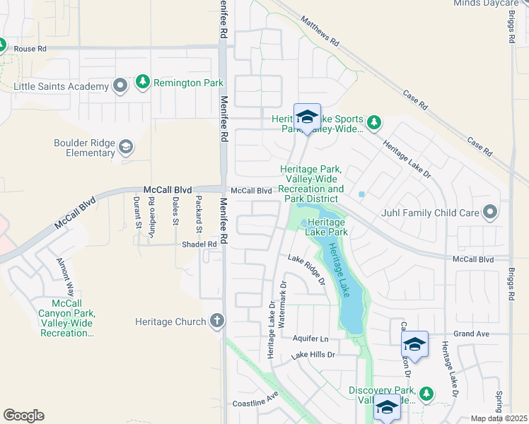 map of restaurants, bars, coffee shops, grocery stores, and more near 29160 Overboard Drive in Menifee