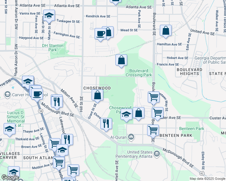 map of restaurants, bars, coffee shops, grocery stores, and more near 441 Dalton Street Southeast in Atlanta