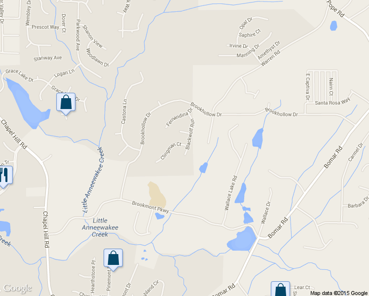map of restaurants, bars, coffee shops, grocery stores, and more near 5261 Clingman Ct in Douglasville