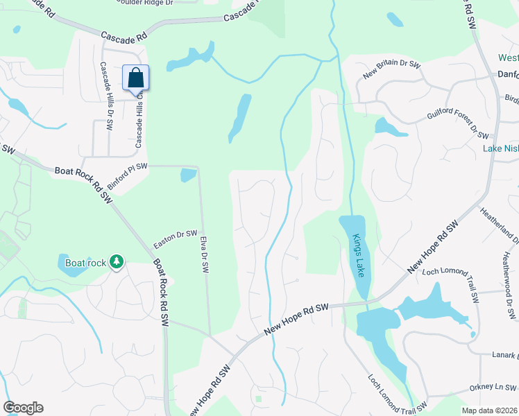 map of restaurants, bars, coffee shops, grocery stores, and more near 110 Voltaire Court in Atlanta