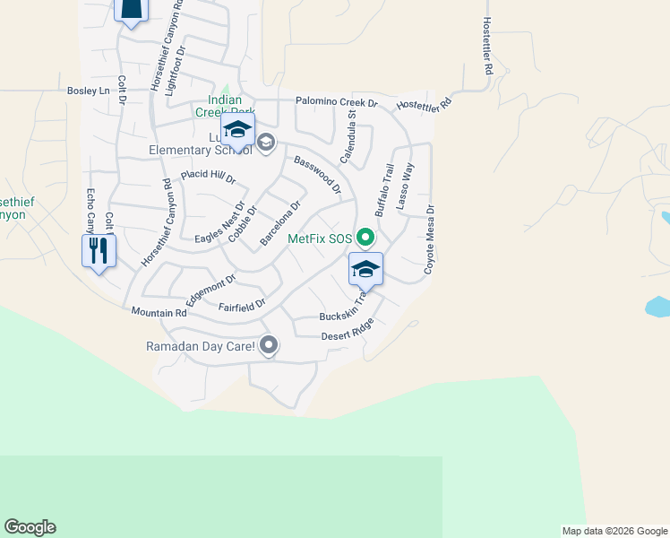 map of restaurants, bars, coffee shops, grocery stores, and more near 27529 Hopi Springs Court in Corona
