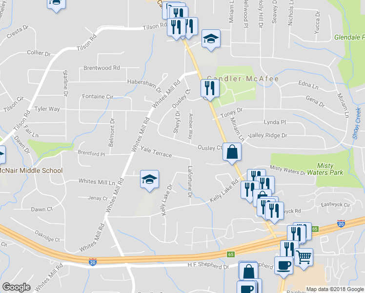 map of restaurants, bars, coffee shops, grocery stores, and more near 2678 Yale Terrace in Decatur