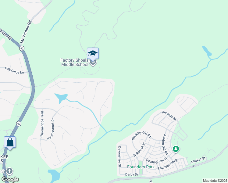 map of restaurants, bars, coffee shops, grocery stores, and more near 2230 Washington Drive in Douglasville