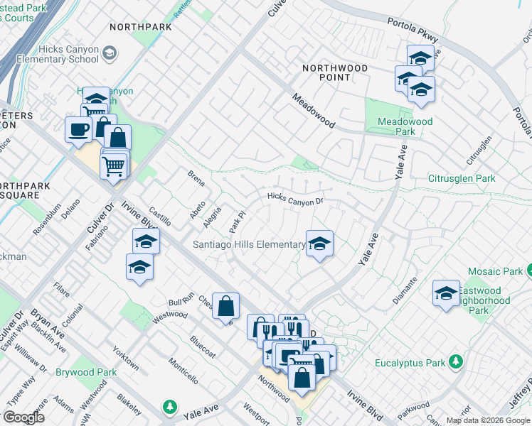 map of restaurants, bars, coffee shops, grocery stores, and more near 2 Kara in Irvine