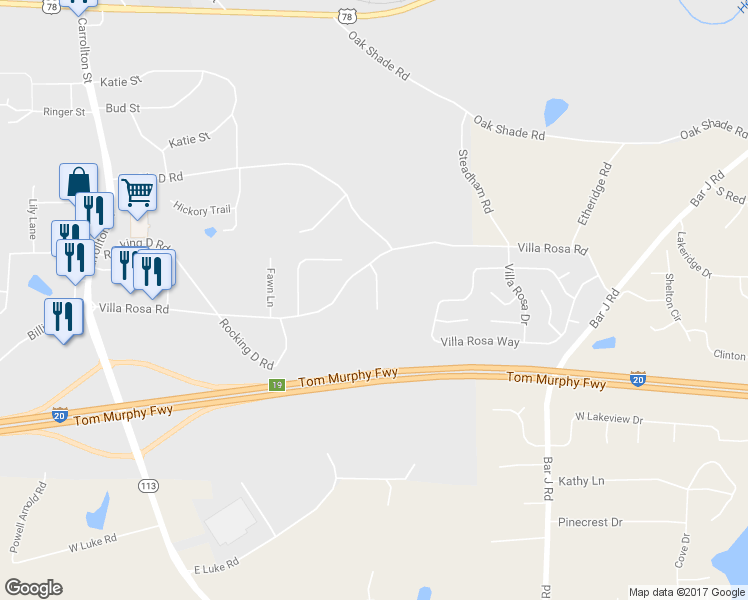 map of restaurants, bars, coffee shops, grocery stores, and more near Mallory Ln in Temple