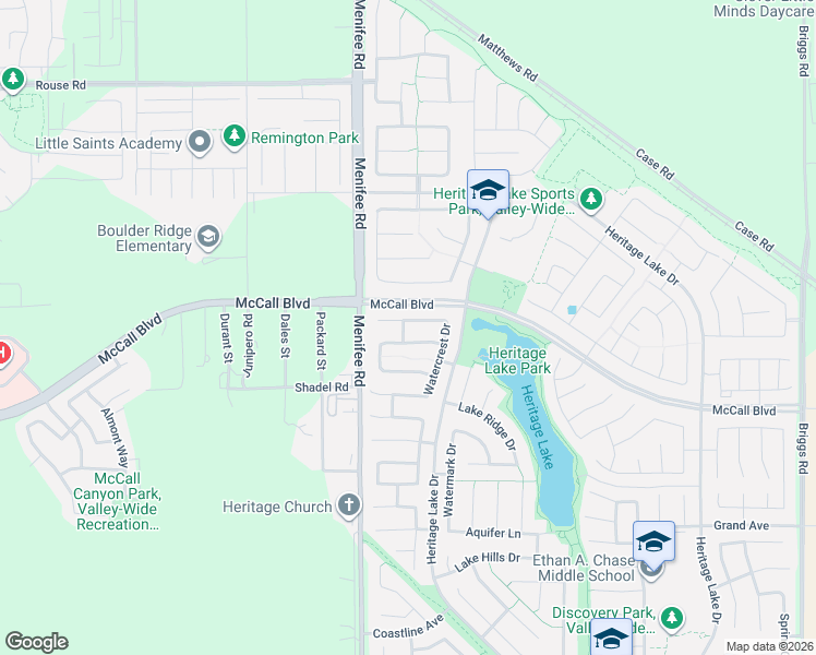 map of restaurants, bars, coffee shops, grocery stores, and more near 29165 Overboard Drive in Menifee