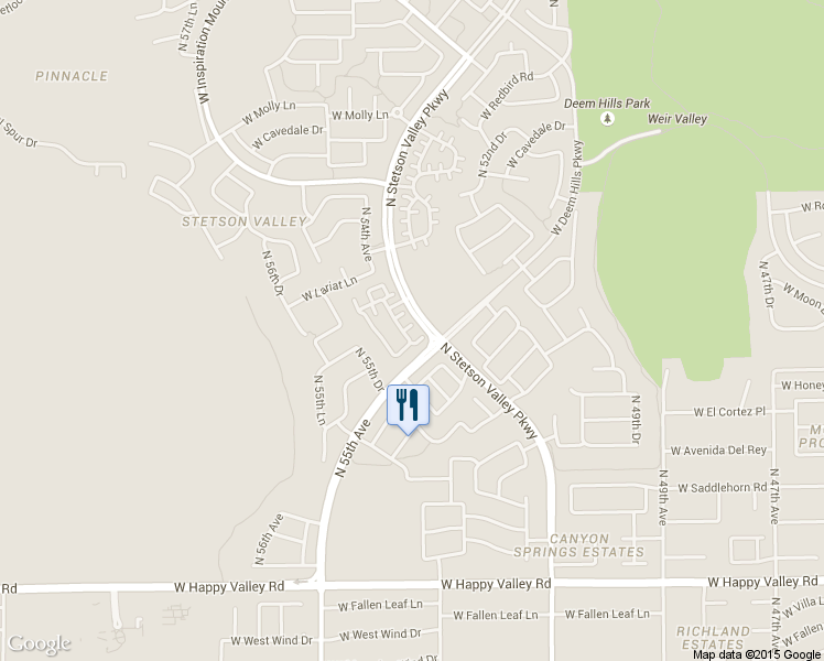 map of restaurants, bars, coffee shops, grocery stores, and more near 25738 North 54th Glen in Phoenix