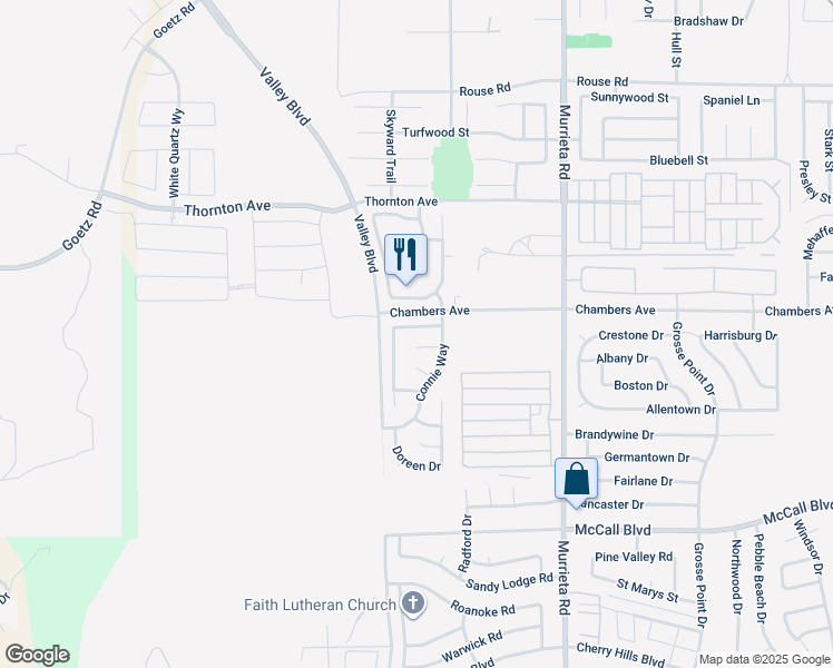 map of restaurants, bars, coffee shops, grocery stores, and more near 25681 Felicia Avenue in Sun City