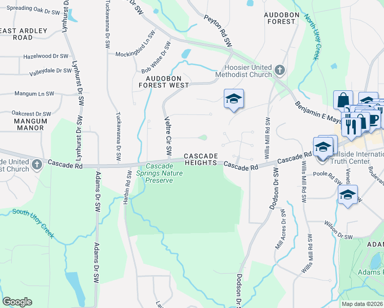 map of restaurants, bars, coffee shops, grocery stores, and more near in Atlanta