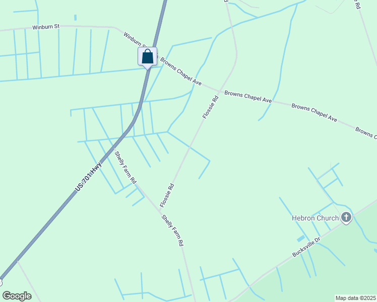 map of restaurants, bars, coffee shops, grocery stores, and more near 6803 Flossie Road in Conway