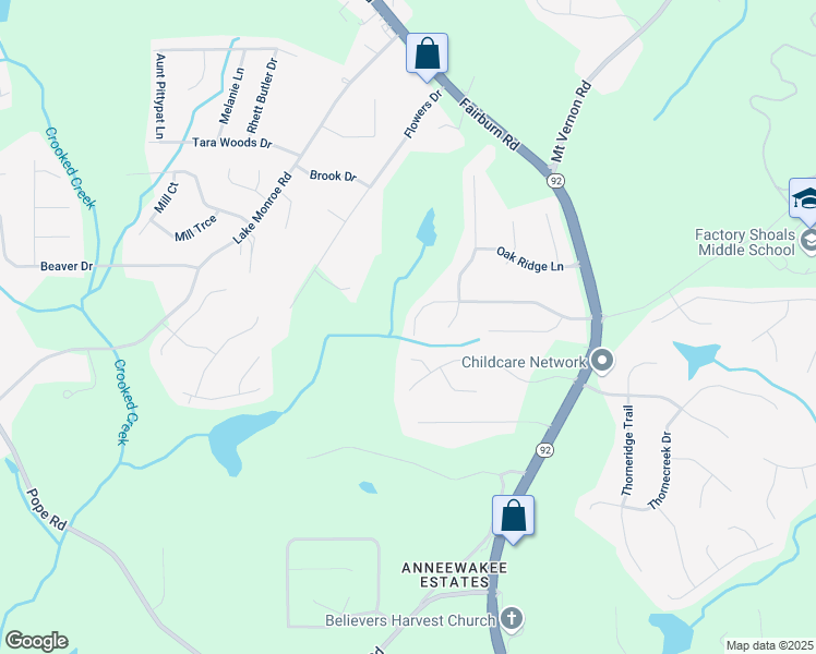 map of restaurants, bars, coffee shops, grocery stores, and more near 2756 Del Ridge Drive in Douglasville