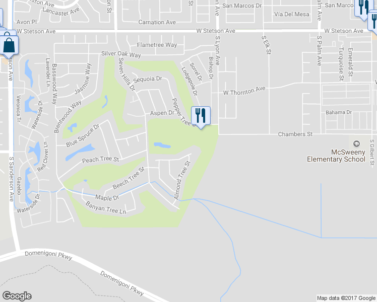 map of restaurants, bars, coffee shops, grocery stores, and more near 1932 Pecan Tree Street in Hemet