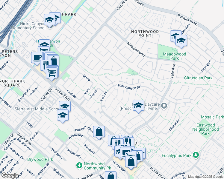 map of restaurants, bars, coffee shops, grocery stores, and more near 2 Kara in Irvine