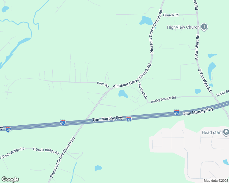 map of restaurants, bars, coffee shops, grocery stores, and more near 127 Pope Road in Villa Rica