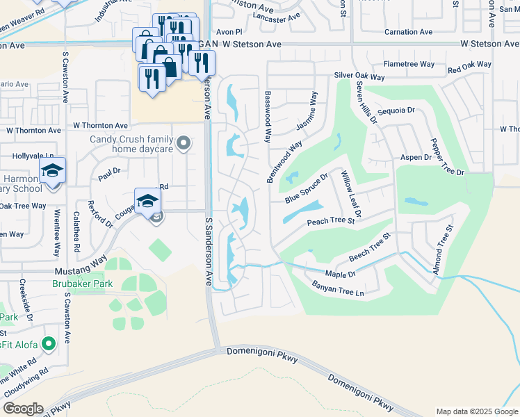 map of restaurants, bars, coffee shops, grocery stores, and more near 1545 Red Clover Lane in Hemet