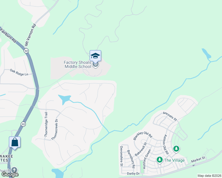 map of restaurants, bars, coffee shops, grocery stores, and more near 2250 Washington Drive in Douglasville