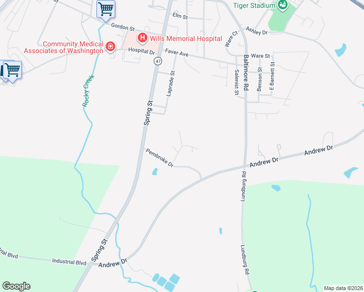 map of restaurants, bars, coffee shops, grocery stores, and more near 108 Elizabeth Drive in Washington