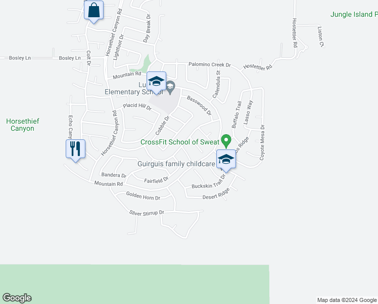 map of restaurants, bars, coffee shops, grocery stores, and more near 27474 Fallbrook Court in Corona