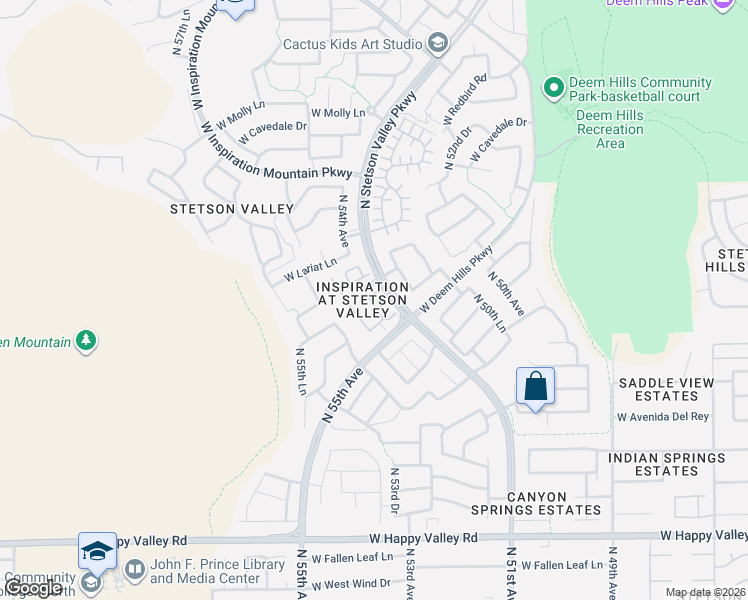 map of restaurants, bars, coffee shops, grocery stores, and more near 5322 West Chisum Trail in Phoenix