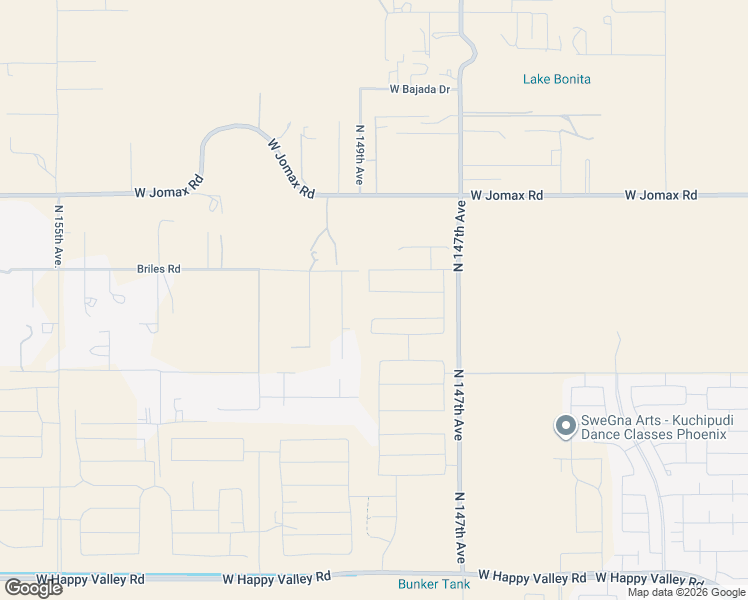 map of restaurants, bars, coffee shops, grocery stores, and more near 14915 West Briles Road in Sun City