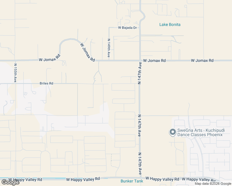 map of restaurants, bars, coffee shops, grocery stores, and more near 14915 West Briles Road in Sun City