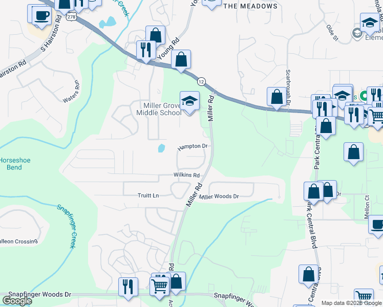 map of restaurants, bars, coffee shops, grocery stores, and more near 2250 Hampton Drive in Decatur