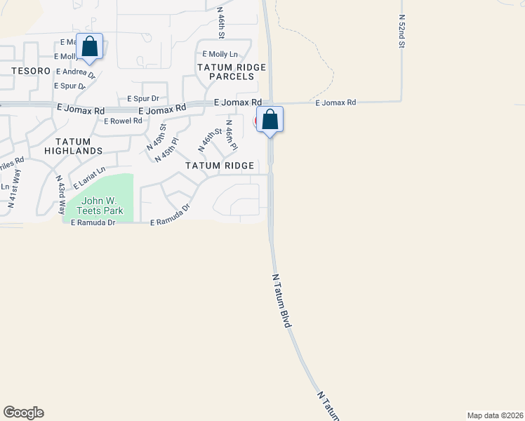 map of restaurants, bars, coffee shops, grocery stores, and more near 25845 North 47th Place in Phoenix