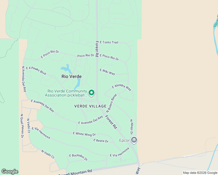 map of restaurants, bars, coffee shops, grocery stores, and more near 19032 East Alondra Way in Rio Verde