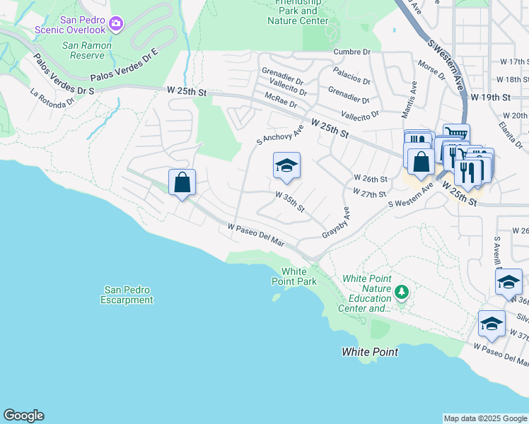 map of restaurants, bars, coffee shops, grocery stores, and more near 3530 Spearing Avenue in Los Angeles