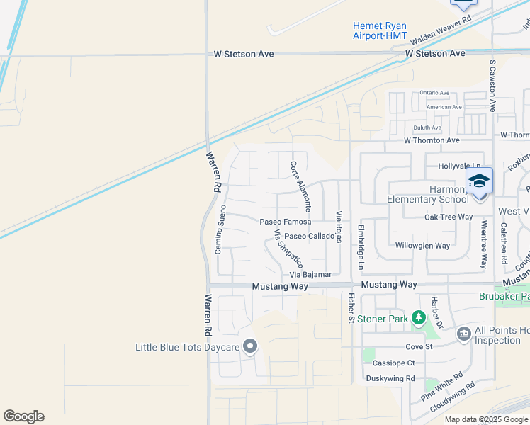 map of restaurants, bars, coffee shops, grocery stores, and more near 5469 Corte Cidra in Hemet