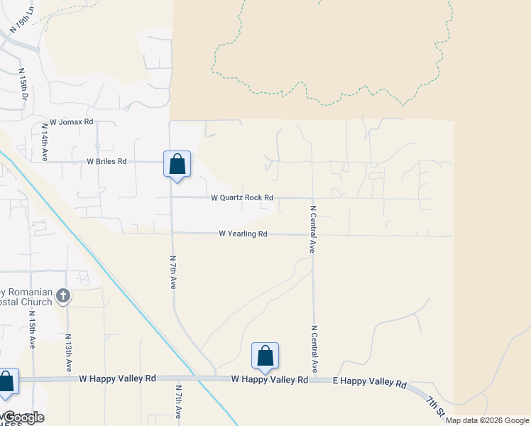 map of restaurants, bars, coffee shops, grocery stores, and more near 205 West Quartz Rock Road in Phoenix