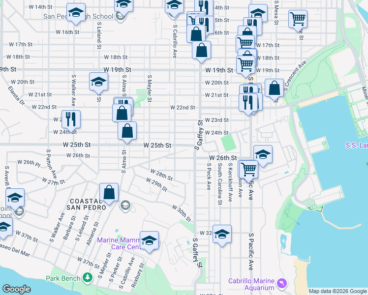 map of restaurants, bars, coffee shops, grocery stores, and more near 760 West Hamilton Avenue in Los Angeles