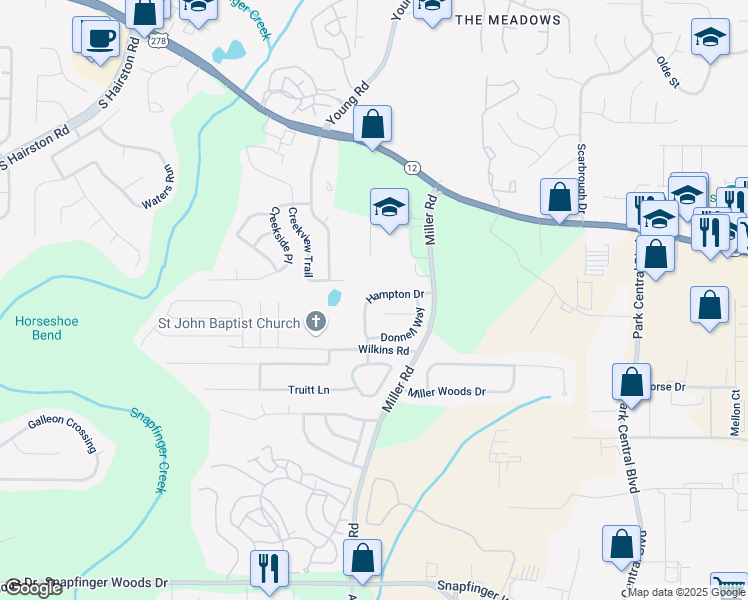 map of restaurants, bars, coffee shops, grocery stores, and more near 2284 Hampton Drive in Decatur