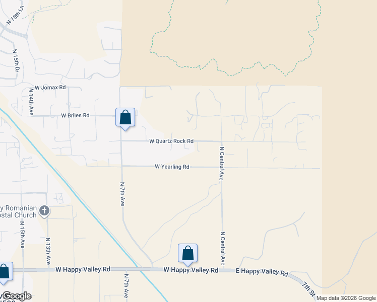 map of restaurants, bars, coffee shops, grocery stores, and more near 205 West Quartz Rock Road in Phoenix