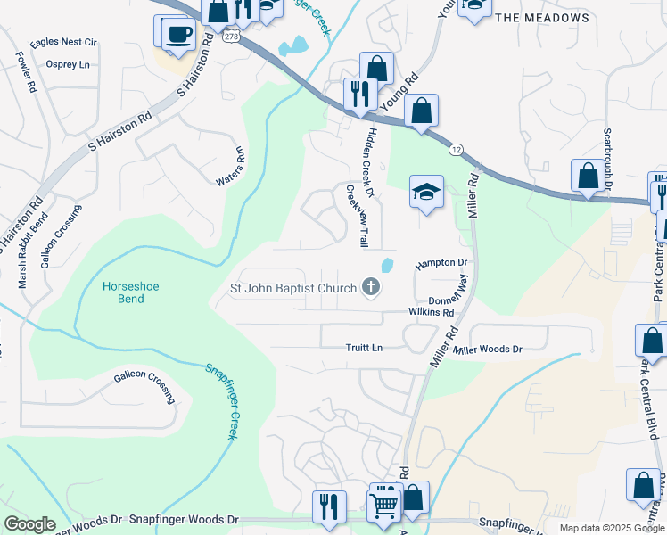 map of restaurants, bars, coffee shops, grocery stores, and more near 2291 Wilkins Court in Decatur
